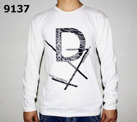 t-shirt-Dolce-Gabbana-damier,tee-shirt-manche-longue-marque-homme,t-shirt-manche-longue-Dolce-Gabbana-en-solde