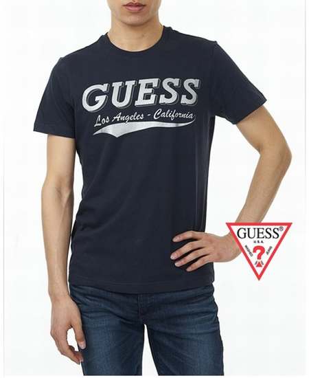 t-shirt-dg-plaque,polo-homme-fashion,Guess-homme-bleu